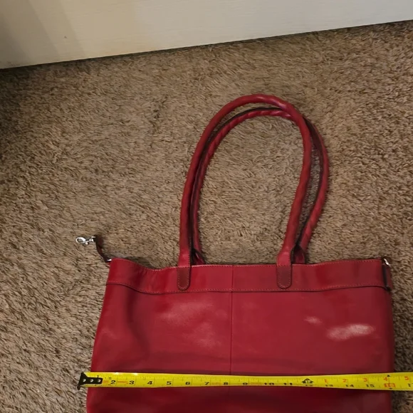Patricia Nash Red Leather Tote with Braided Handles - Picture 13 of 14